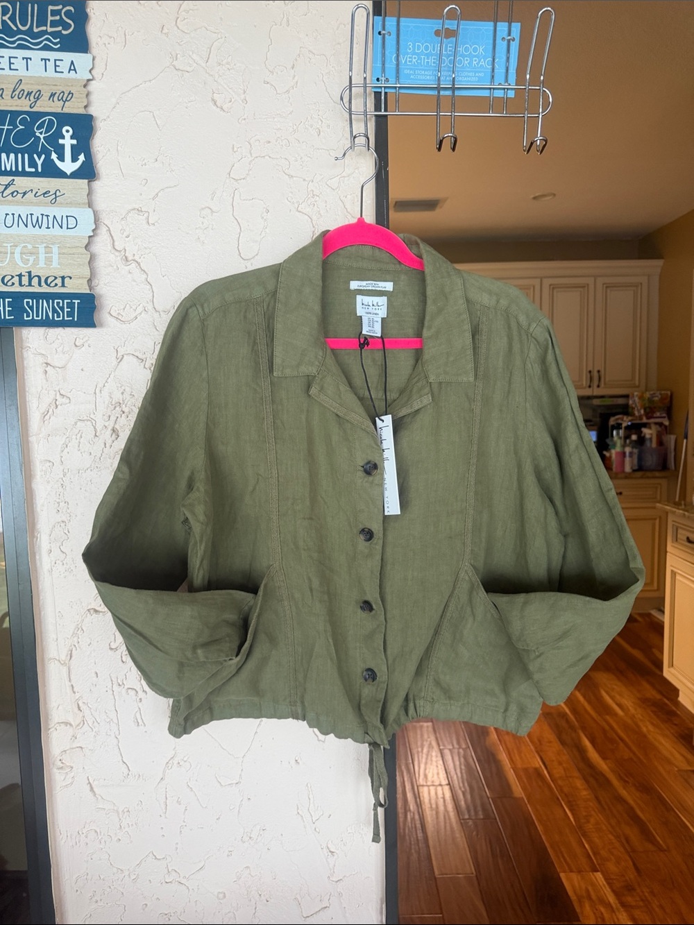 Nicole Miller NY Olive Utility Button-Front Jacket